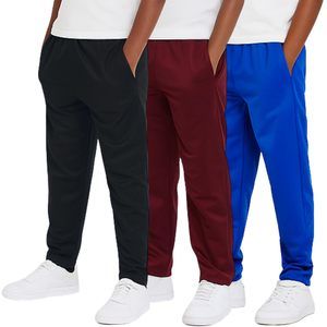 NEW Ultra Performance 3 Pack Boys Sweatpants Athletic Tricot Open Bottom Active